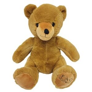 FAO Schwarz Classic Plush Teddy Bear Brown Stuffed Animal 12 Inch Toy
